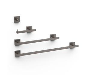 Ensemble de 2 Porte-serviettes, 1 Dérouleur WC, 1 Patère Porte-serviettes Graphite - TRES 09598101GR
