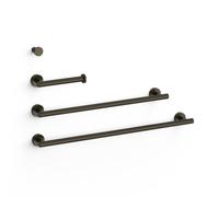 Ensemble de 2 Porte-serviettes et 1 Dérouleur à papier WC Noir bronze - TRES 09598102KMB