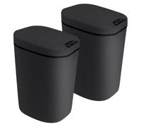 Ensemble de 2 poubelles à capteur de 12 litres, automatiques avec couvercle, étanches IPX5, de couleur noire