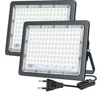 Ensemble de 2 projecteurs LED d'extérieur, 100 W, 10000 lumens, 6500 K, indice de protection IP66, en aluminium