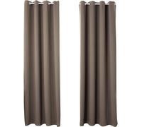 Ensemble de 2 rideaux occultants thermiques avec œillets | Couleur taupe | 135 x 225 cm