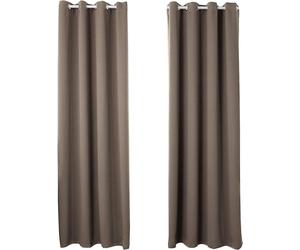 Ensemble de 2 rideaux occultants thermiques avec œillets | Couleur taupe | 135 x 225 cm