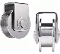 Ensemble de 2 roulements de poulie de roue coulissante industrielle en acier inoxydable 304, rainure en H, Rail de roulement à roulettes rigide(2.9inch/73mm)