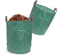Ensemble de 2 sacs pliables pour déchets de jardin Unyqoos®, capacité de 272 litres, en tissu de polypropylène résistant à l'eau, avec 4 poignées de transport