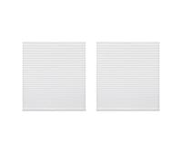 Ensemble de 2 stores plissés à pince Deco Company, store plissé opaque, toutes les pièces de montage incluses, store plissé tendu avec deux rails de manœuvre, blanc, 80 x 130 cm ou 80 x 220 cm (L x H)