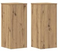 Ensemble de 2 supports pour plantes - Tabourets pour fleurs en bois - Fabriqués à la main, dimensions 30x30x70 cm, capacité de charge de 50 kg, design minimaliste pour intérieur - Couleur vert olive