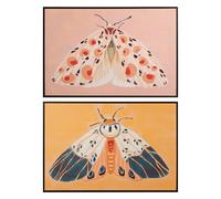 Ensemble de 2 tableaux de papillons avec cadre noir 90 x 4 x 60 cm