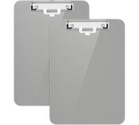 Ensemble de 2 tableaux de présentation Benzoa® – Format A4, avec porte-stylos, clip plat, en polypropylène (plastique), dimensions 315 x 228 x 25 mm, épaisseur 0,25 cm, capacité de 80 à 100 feuilles, 