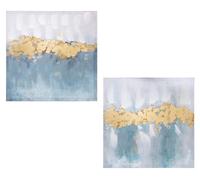 Ensemble de 2 tableaux, impression sur toile, style abstrait, dimensions 60 x 3 x 60 cm