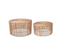 Ensemble de 2 tables basses Elmima 100 % rotin