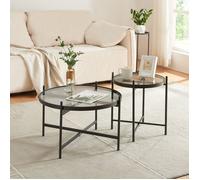 Ensemble de 2 tables basses en verre Lier noir