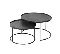 Ensemble de 2 tables basses rondes noires S/L Ethnicraft OFFRE SPECIALE - 5404023601476