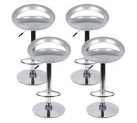 Ensemble de 2 tabourets de Bar ABS avec Hauteur réglable et Rotation à 360 ° Design Moderne et Ergonomique pour comptoirs de Bar, de Cuisine et de Maison,43 * 43 * (81-101) cm (4, Gris)