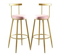 Ensemble de 2 tabourets de Bar Hauts, revêtus de PU, avec Repose-Pieds. Montage Facile pour Salle à Manger ou Cuisine. Design épuré.