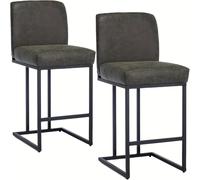 Ensemble de 2 tabourets de bar noirs modernes - Tabourets de bar, tabourets de comptoir, chaises de cuisine, tables de bureau