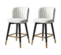 Ensemble de 2 tabourets de Bar pivotants, chaises de Salle à Manger Hautes en métal avec Dossier, revêtement en Similicuir, tabourets de Bar élégants pour la Cuisine, capacité de 150 kg, Pie