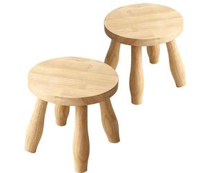 Ensemble de 2 tabourets en bois, de forme champignon, de 24 cm de hauteur, servant de support pour plantes ou de petit tabouret