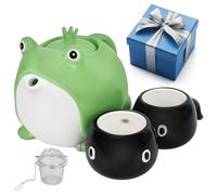 Ensemble de 2 tasses à thé japonaises en forme de grenouille avec théière et tasse à thé en céramique pour voyage, maison, cadeau, extérieur, 887 ml