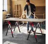 Ensemble de 2 tréteaux pliables et réglables en acier, de 61,5 à 82,7 cm