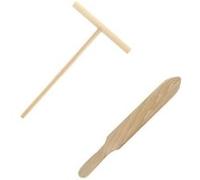 Fackelmann Ensemble de 2 ustensiles pour crêpes – spatule et râteau en hêtre de 20 à 35 cm