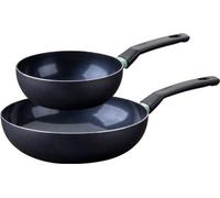 Ensemble de 2 Woks Fackelmann Brandao, 20 cm et 28 cm, Aluminium Recyclé, Revêtement Céramique Antiadhésif sans PFAS, Tous Feux dont Induction
