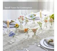Ensemble de 20/10 pièces de vases en verre de style bohème, mini vases convenant pour un mariage champêtre, décoration de table à la maison, décoration de Noël, petits vases en verre vintage, vases tr