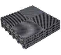 Ensemble de 20 dalles de sol en PVC pour garage, dimensions 40x40 cm, surface totale de 3,2 m², couleur noire