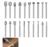Ensemble de 20 fraises de fraisage pour bois, compatible avec Dremel, idéal pour la sculpture sur bois et l'utilisation comme kit de perçage
