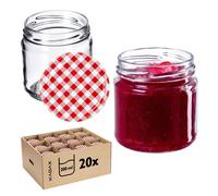 Ensemble de 20 Pots en Verre 200ml KADAX Lerma avec Couvercles Hermétiques