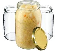 Ensemble de 24 bocaux en verre 900ml + couvercles, pour conserves maison