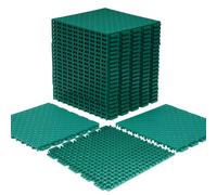 Ensemble de 24 dalles pour court de tennis, épaisseur 1,6 cm, en polypropylène (PP), antidérapantes, de couleur verte