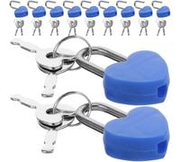 Ensemble de 24 Mini Cadenas Cœur Bleu Vintage Deux Clés | Alliage et Plastique, Léger à Emporter, Protège Vos Objets Précieux, pour Coffret et Carnet