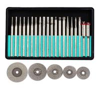 - Ensemble de 25 fraises diamantées pour Dremel et Proxxon - Outils rotatifs 3,2 mm - Pour ébavurer, graver, polir, couper