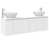 Ensemble de 3 armoires de salle de bain, blanches, dimensions : 49,5 x 44,5 x 65 cm