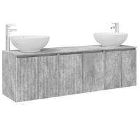 Ensemble de 3 armoires de salle de bain, couleur gris béton, dimensions 49,5 x 44,5 x 65 cm