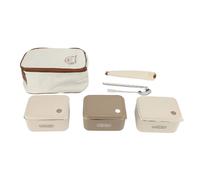Ensemble de 3 boîtes à lunch en acier inoxydable allant au micro-ondes avec sac, baguettes et cuillère