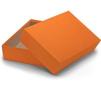 Ensemble de 3 boîtes de rangement orange solide format A4 . . Emballages d'archives et cadeaux