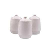Ensemble de 3 boîtes en céramique pour café, thé et sucre MAESTRO BLANC MR-20002