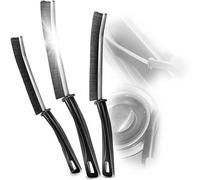 Ensemble de 3 brosses de nettoyage Unyqoos® pour joints et coins difficiles d'accès : poils résistants, poignées en plastique ergonomiques, convient aux surfaces en acier inoxydable, en céramique et e