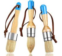 Ensemble de 3 Brosses Rondes, Brosses pour Peinture Acrylique et Brosse à Reconstituer pour Mobilier en Bois et Décoration Intérieure - Ensemble Écologique et Multifonctionnel