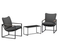 Ensemble de 3 canapés de jardin vidaXL, en acier, noir et anthracite