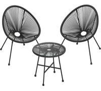 Ensemble de 3 chaises Acapulco Rootz - Sièges de jardin - Mobilier d'extérieur - Confort ergonomique - Chaise : 64 x 65 x 77 cm, Table : 50,5 x 52 cm