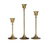 Ensemble de 3 Chandeliers à Une tête en Laiton, bougeoirs Base Ronde graduée Style Vintage for la décoration Maison Mariage