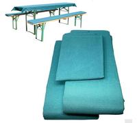 Ensemble de 3 coussins pour banc de jardin Famanu - 90x240 cm - Coussin de siège et nappe pour un ensemble de table et banc de 70 cm - couleur turquoise