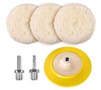 Ensemble de 3 disques de polissage en laine, avec adaptateur M14 pour perceuse