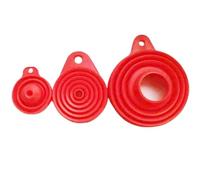 Ensemble de 3 entonnoirs pliables en silicone, for bocaux à large ouverture et bouteilles standard, idéal for le remplissage en cuisine.(3 pcs red)