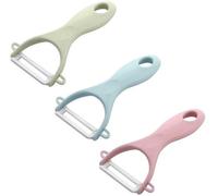 Ensemble de 3 éplucheurs Unyqoos® avec poignées ergonomiques et lames en céramique (résistantes à la rouille) – éplucheurs légers pour les fruits et légumes, idéaux pour une utilisation quotidienne
