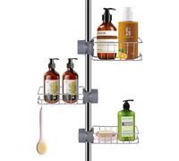 Ensemble de 3 étagères de douche en acier inoxydable, à fixer sans perçage sur la paroi de la douche