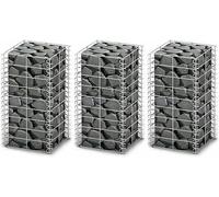 Ensemble de 3 gabions : bac de plantation, jardin d'herbes aromatiques, kit de plates-bandes surélevées, bac de plantation, jardin vertical, pots de plantation, conteneurs pour plantes, fil galvanisé,