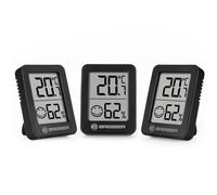Bresser Thermomètre et hygromètre ClimaTemp – 3 unités avec indicateur de climat – Noir